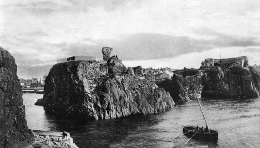 Dunbar Castle is a picturesque, once strong but now very ruinous old stronghold, built on rocky crags by the mouth of the harbour, besieged by the English in 1333 and associated with Mary Queen of Scots, by the harbour in the East Lothian burgh of Dunbar.