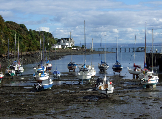 Harbour of Aberdour, near Aberdour Castle, a scenic old stronghold castle with gardens and orchard of the Douglas Earls of Morton, in the pretty village of Aberdour in Fife.